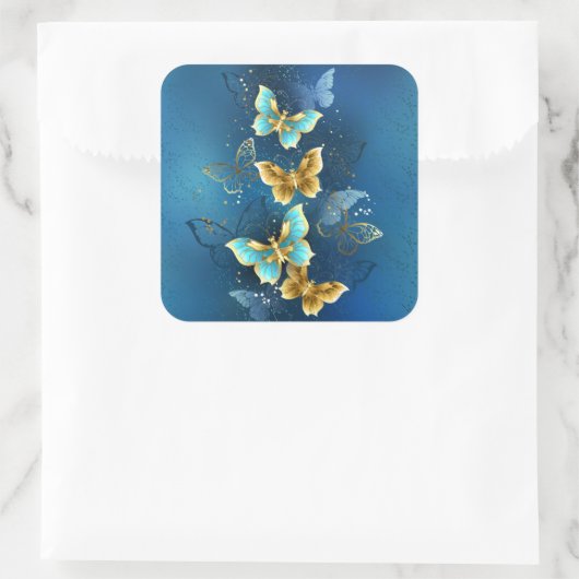 Goudvlinder Vierkante Sticker (Tas)