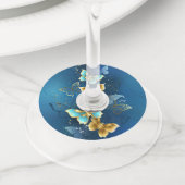 Goudvlinder Wijnglaslabel (Dichtbij)