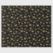 Goudvlinder zwart cadeaupapier (Vlak)