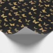 Goudvlinder zwart cadeaupapier (Hoek)