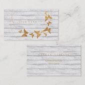 Goudvlinderbloemige witte houten riemen Vip Visitekaartje (Voorkant / Achterkant)