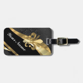 Goudvlooien in zwart bagagelabel (Voorkant horizontaal)