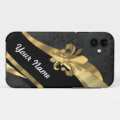 Goudvlooien in zwart Case-Mate iPhone case (Achterkant (horizontaal))