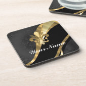 Goudvlooien in zwart drankjes onderzetter (Linkerzijde)