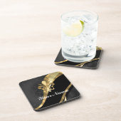 Goudvlooien in zwart drankjes onderzetter (Rechterzijde)