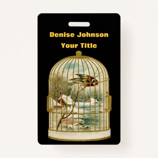 Goudvogel met wintercabine, zwart badge (Voorkant)