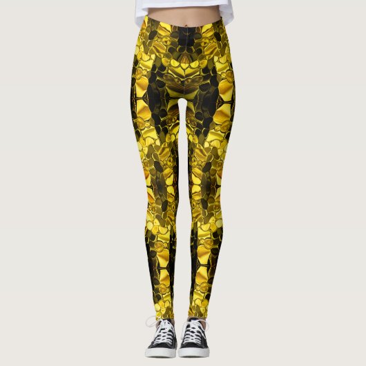Goudvormen en donkere diepte. leggings (Voorkant)