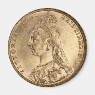 GOUDVORMIG. Koningin Victoria Magneet