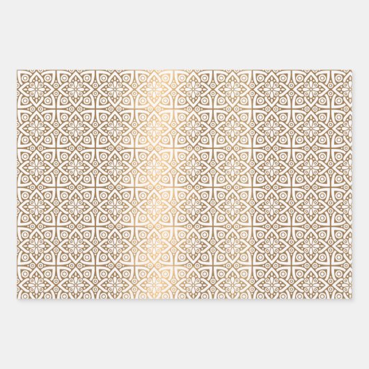 goudvormig patroon inpakpapier vel (Voorkant 3)