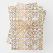 goudvormig patroon inpakpapier vel (In situ)