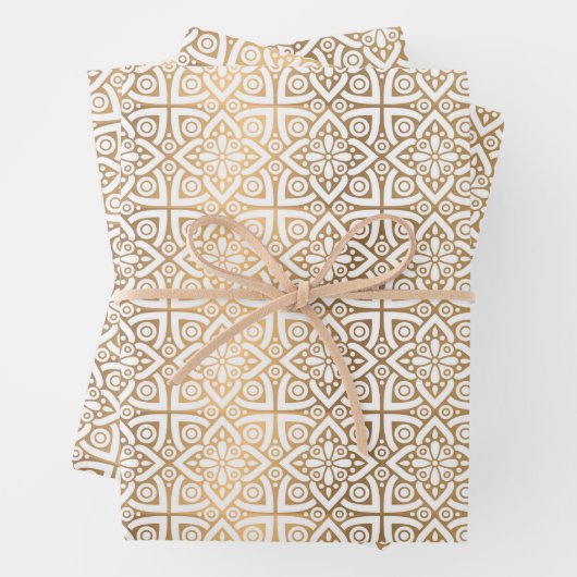 goudvormig patroon inpakpapier vel (In situ)