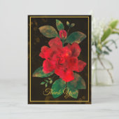  goudvormige Waterverf Red Rose Bedankkaart (Staand voorkant)