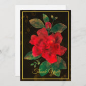  goudvormige Waterverf Red Rose Bedankkaart (Voorkant / Achterkant)