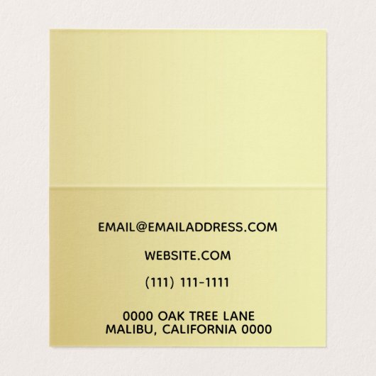 goudvoud visitekaartje (Binnenkant ongevouwen)