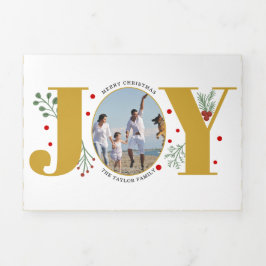 Goudvreugde en kerstfeestfoto's drieluik wenskaart