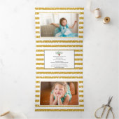 Goudvreugde en kerstfeestfoto's drieluik wenskaart (Binnen)