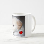 Goudwaluw met een rode hartslag mok (Voorkant rechts)