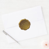 Goudwaszegel Sticker-monogram, Ronde Sticker (Envelop)