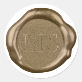 Goudwaszegel Sticker-monogram, Ronde Sticker