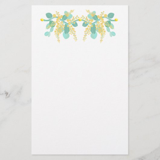 Goudwatersbloesbenodigdheden Briefpapier (Voorkant)