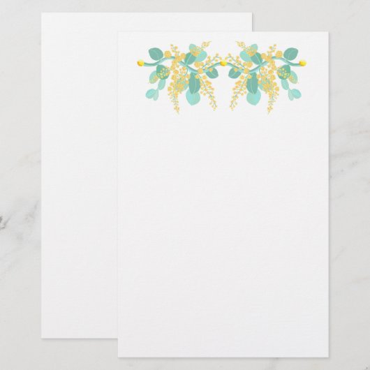 Goudwatersbloesbenodigdheden Briefpapier (Voorkant / Achterkant)