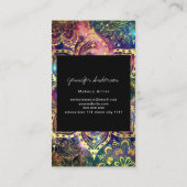 goudwaterverf en nebula floral mandala visitekaartje (Achterkant)