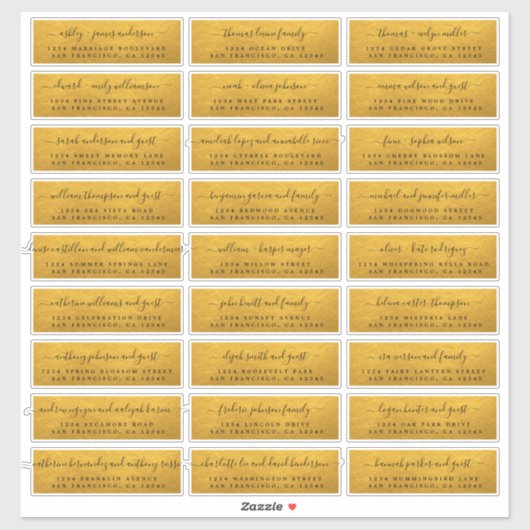  goudweddenschappen Adresetiketten Sticker (Vel)