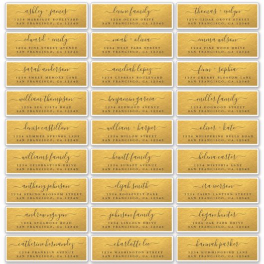  goudweddenschappen Adresetiketten Sticker (Voorkant)