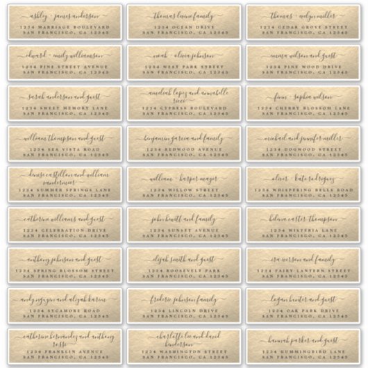  goudweddenschappen Adresetiketten Sticker (Voorkant)