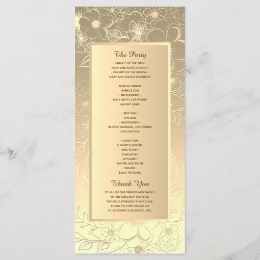 goudweddenschappen programmakaart (Achterkant)