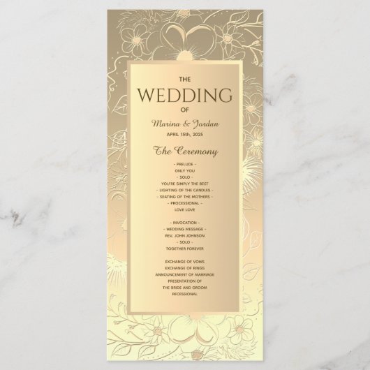  goudweddenschappen programmakaart (Voorkant)