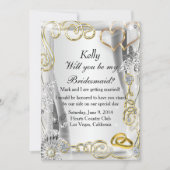 Goudwedrennen en harten Bridesmaïde Kaart (Voorkant)