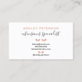 Goudwimpers van fijn roos, trendy grijs visitekaartje (Achterkant)