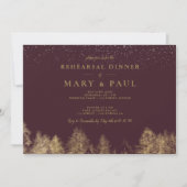 Goudwintersneeuw-burgungpienrepetitie diner kaart (Voorkant)