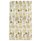 Goudwitte decopatroonpauze wijndoos klein cadeauzakje (Voorkant)