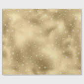 Goudwitte sneeuwvlokken cadeaupapier (Vlak)