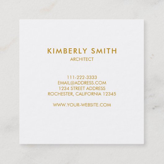 Goudwitte steengroeven, edelsteen professioneel vierkante visitekaartje (Achterkant)