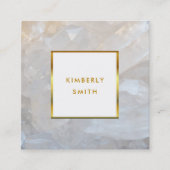 Goudwitte steengroeven, edelsteen professioneel vierkante visitekaartje (Voorkant)