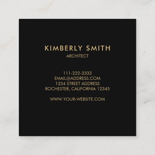 Goudwitte steengroeven, edelsteen professioneel vierkante visitekaartje (Achterkant)