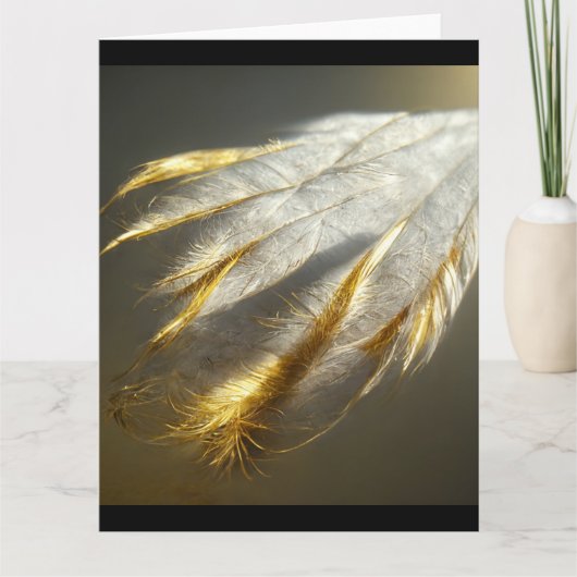 Goudwitte veren kaart (Voorkant)