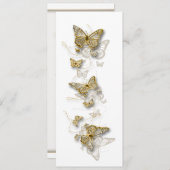 Goudwitte verloving trouwdag kaart (Voorkant / Achterkant)