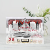 Goudwittebons en roodroetlichtlimieten op feestdag kaart (Staand voorkant)