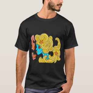 Goudy en haar schattige zeemeerminvis kunst t-shirt