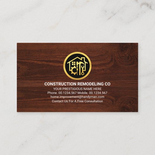 Goudzaag Handyman Gereedschap Visitekaartje (Achterkant)