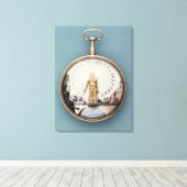 Goudzakhorloge met bras-en-l-air canvas afdruk (Insitu (Houten vloer))