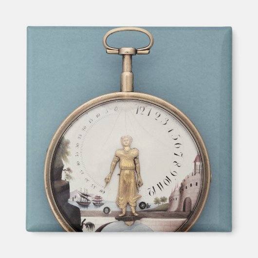 Goudzakhorloge met bras-en-l-air magneet (Voorkant)