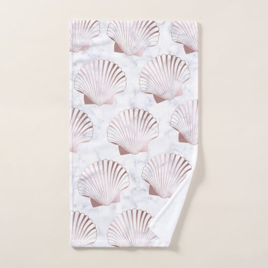 Goudzeemanspatroon van meisjes en witte marmer bad handdoek (Handdoek)