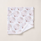 Goudzeemanspatroon van meisjes en witte marmer bad handdoek (Wasdoekje)