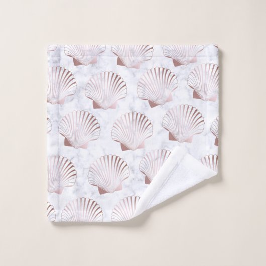 Goudzeemanspatroon van meisjes en witte marmer bad handdoek (Wasdoekje)
