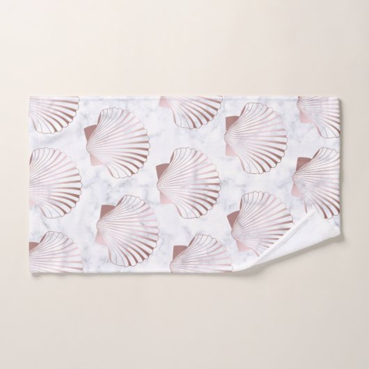 Goudzeemanspatroon van meisjes en witte marmer bad handdoek (Handdoek)
